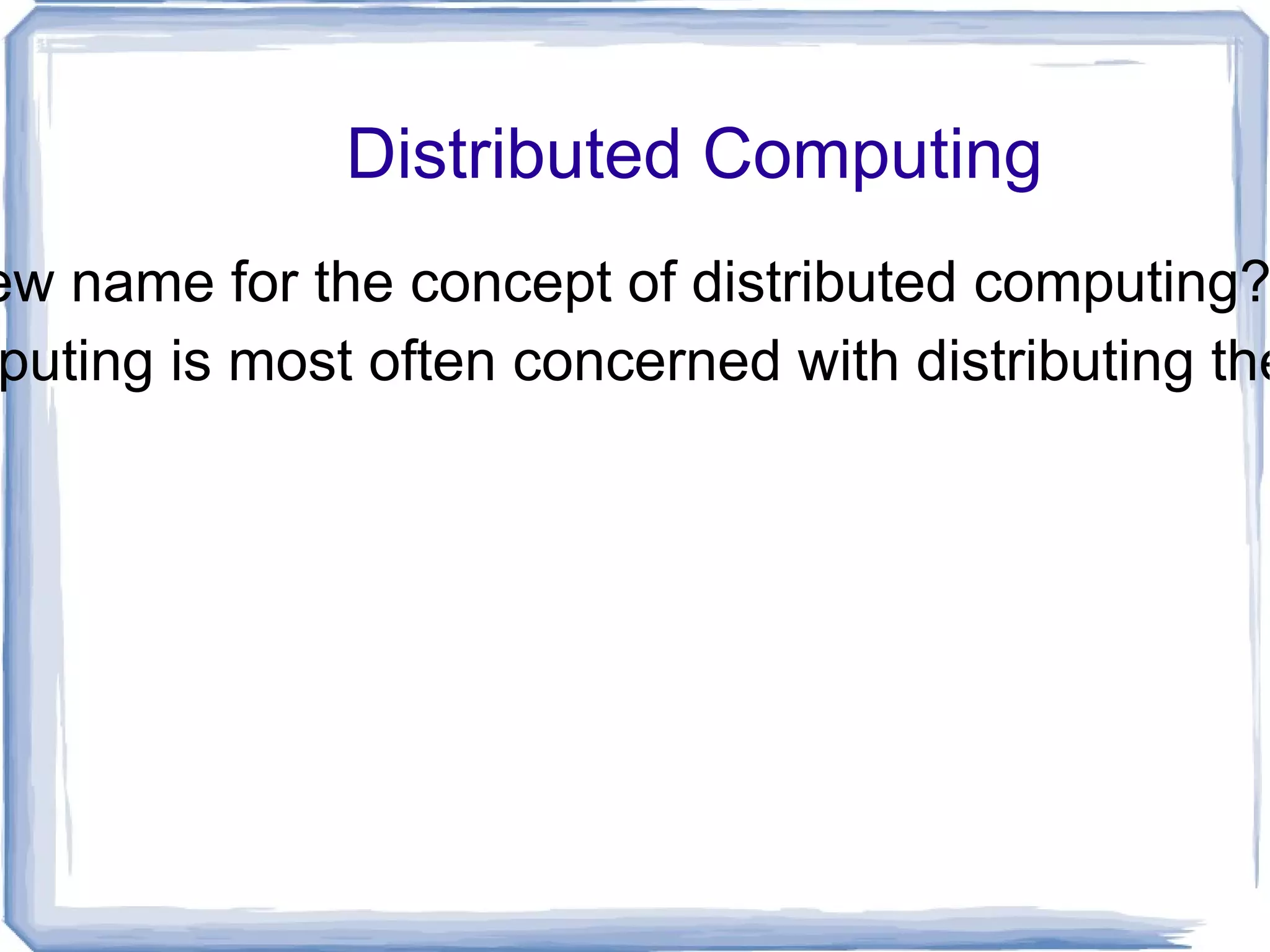 Clusters Classification..5 Based on Processor Arch, Node Type Homogeneous Clusters All nodes will have similar configuration Heterogeneous Clusters Nodes based on different processors and running different Operating Systems 