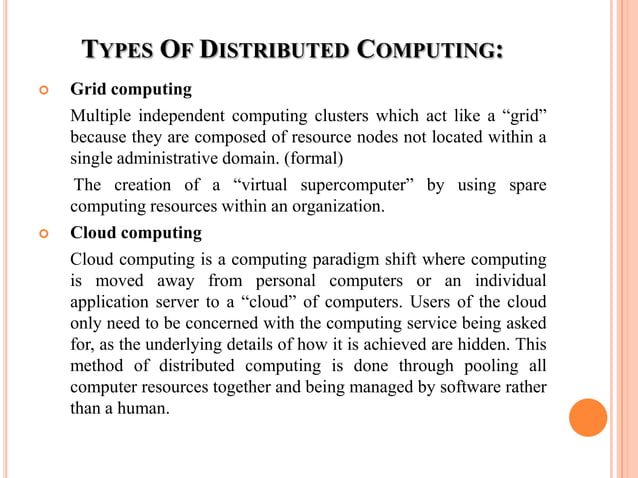 Distributed computing | PPTX | Computing | Technology & Computing