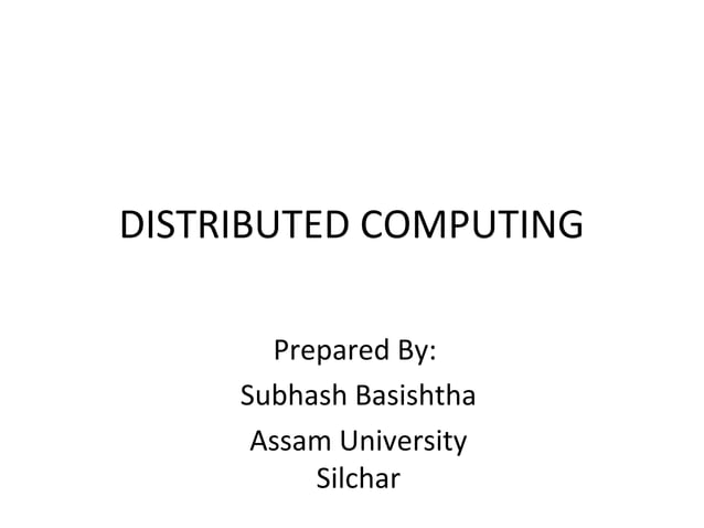 Distributed computing | PPT