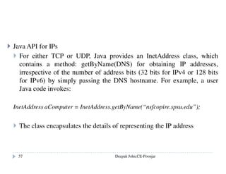 Recursive Navigation
The Iterative Navigation can be…
Recursive:
it is performed by the naming server
the server becomes like a client for the next server
Non recursive:
it is performed by the client or the first server
if it is performed by the server it is “server controlled”
the server bounces back the next hop to its client
Deepak John,CE-Poonjar
 