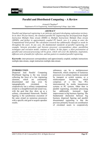 Distributed Computing and Technology Vol 2 Issue 2 | PDF