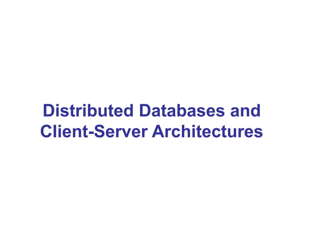 Distributed Database Management System | PPT