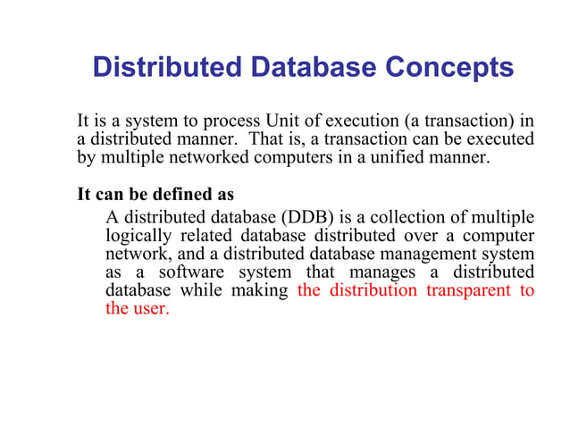 Distributed Database Management System | PPT