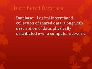 Distributed database | PPTX