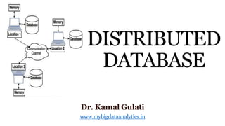 DISTRIBUTED
DATABASE
Dr. Kamal Gulati
www.mybigdataanalytics.in
 