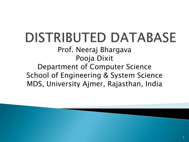 Distributed database management system | PPT