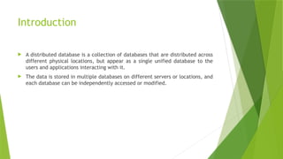 Introduction to Distributed Database with Concurrency control in ...