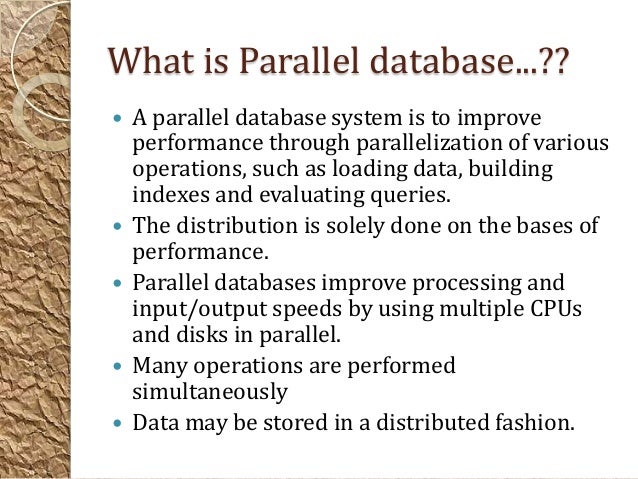 Distributed database