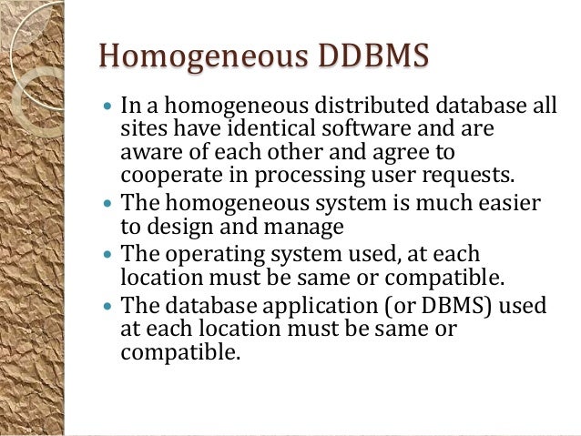 Distributed database