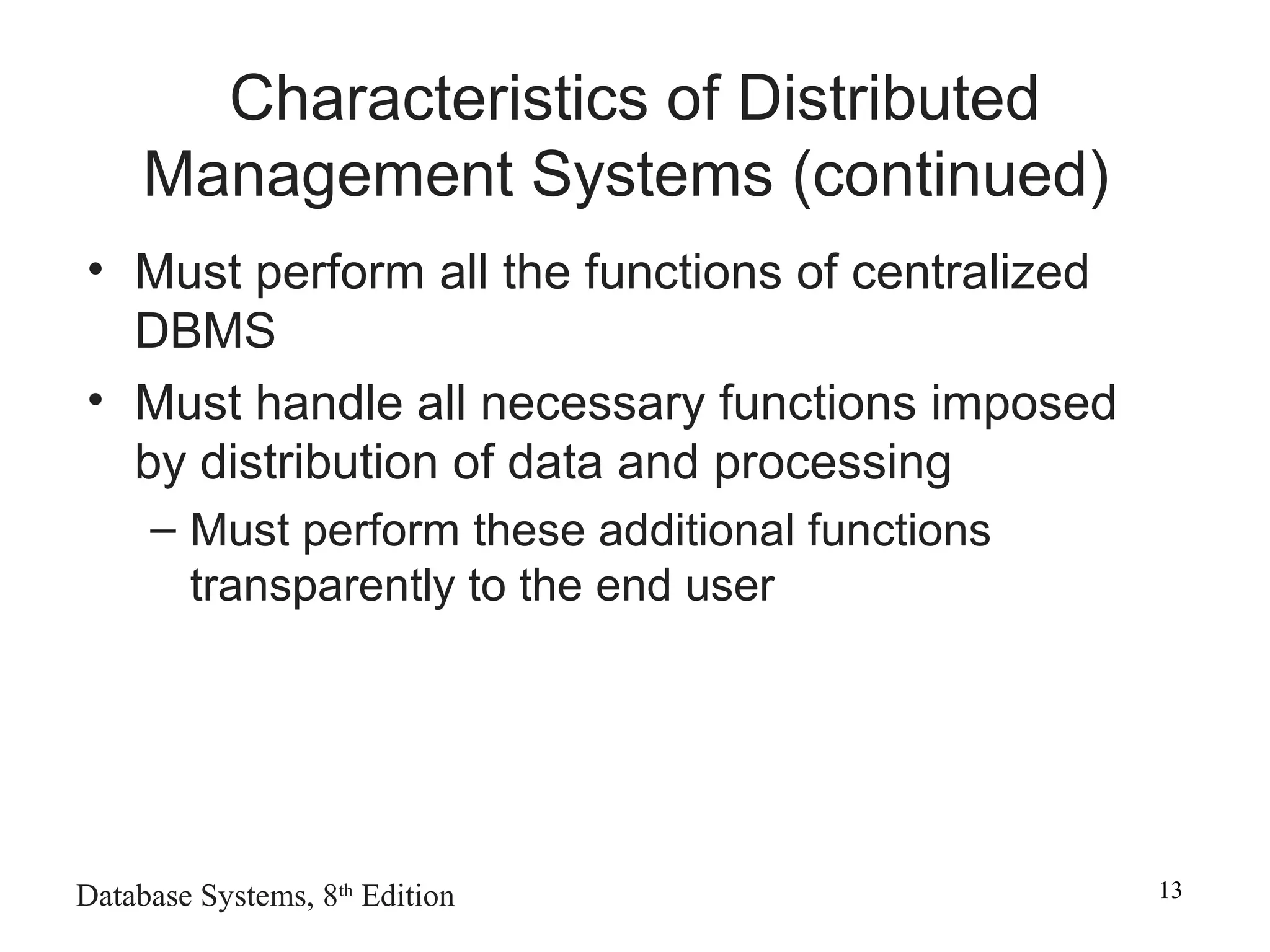 Distributed database management systems | PPT