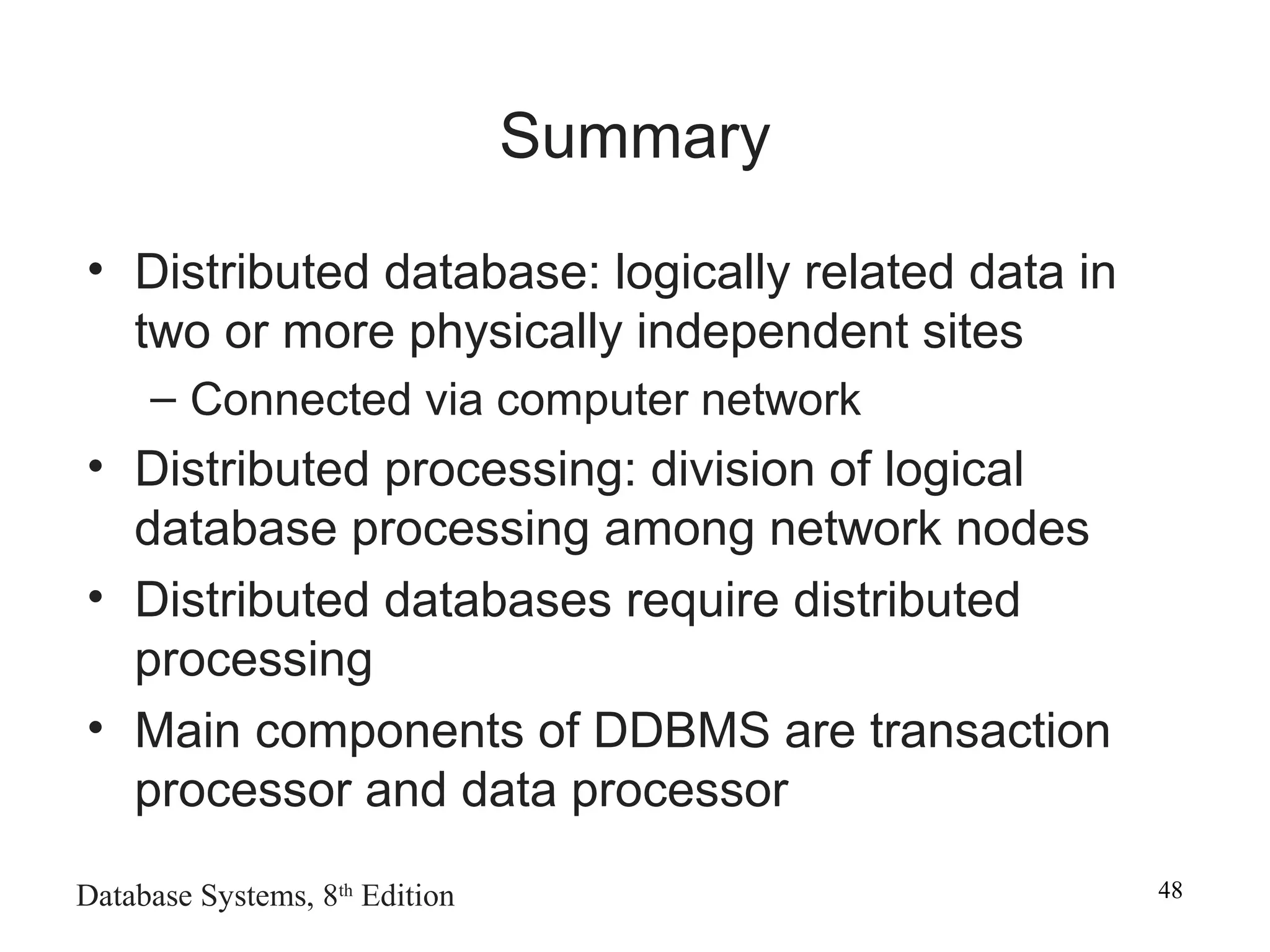Distributed database management systems | PPT