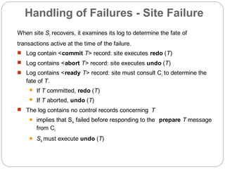 Distributed datababase Transaction and concurrency control | PPT