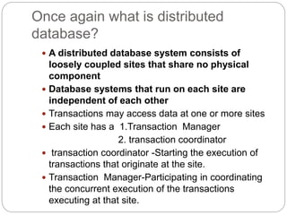 Distributed datababase Transaction and concurrency control | PPT