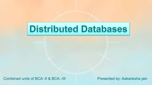 Distributed Database Management System | PPTX | Databases | Computer ...