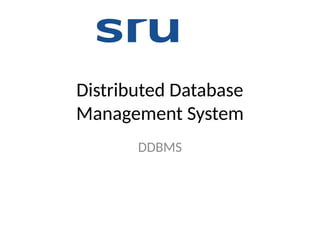Distributed DBMS power point presentations | PPTX