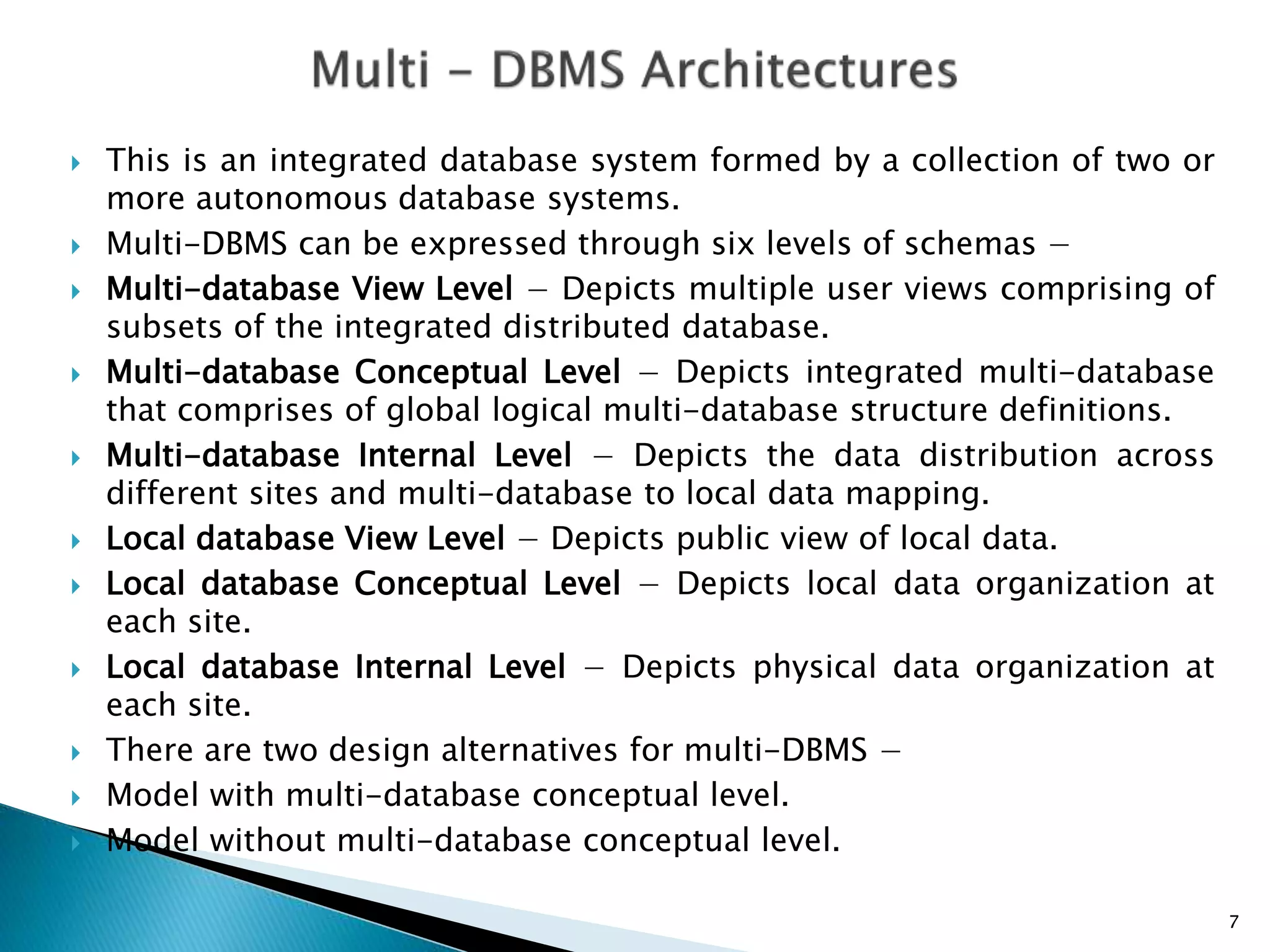 Distributed dbms architectures | PPT