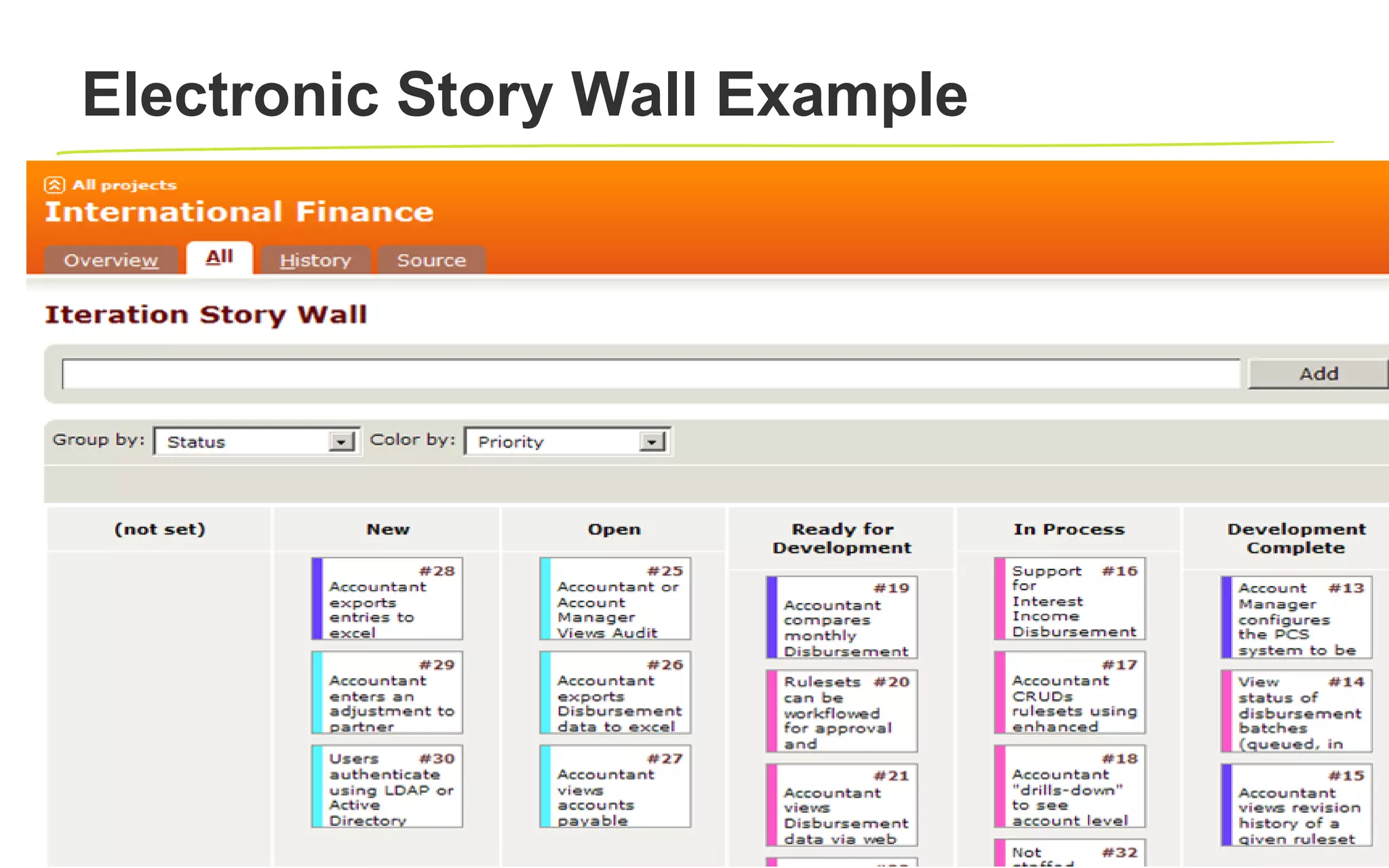 Electronic Story Wall Example
 
