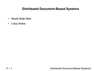 Distributed document based system | PPT