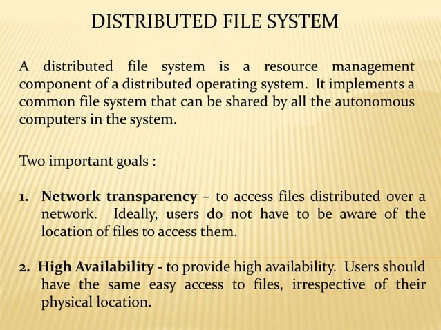 Distributed file systems dfs | PPT