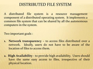 Distributed file systems dfs | PPT