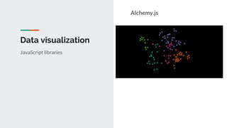 Data visualization
Alchemy.js
JavaScript libraries
 