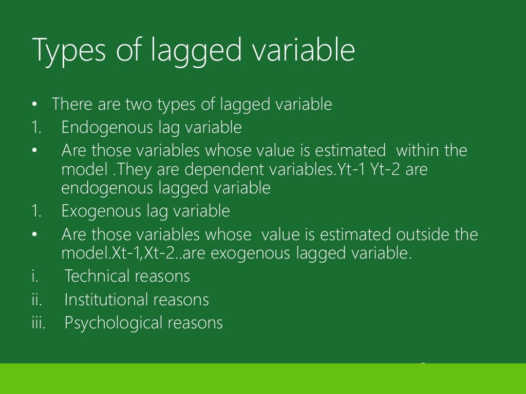 Distributed lag model