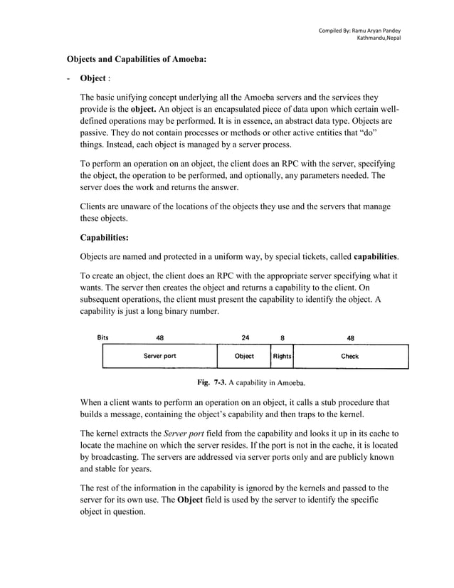 Distributed operating system amoeba case study | PDF