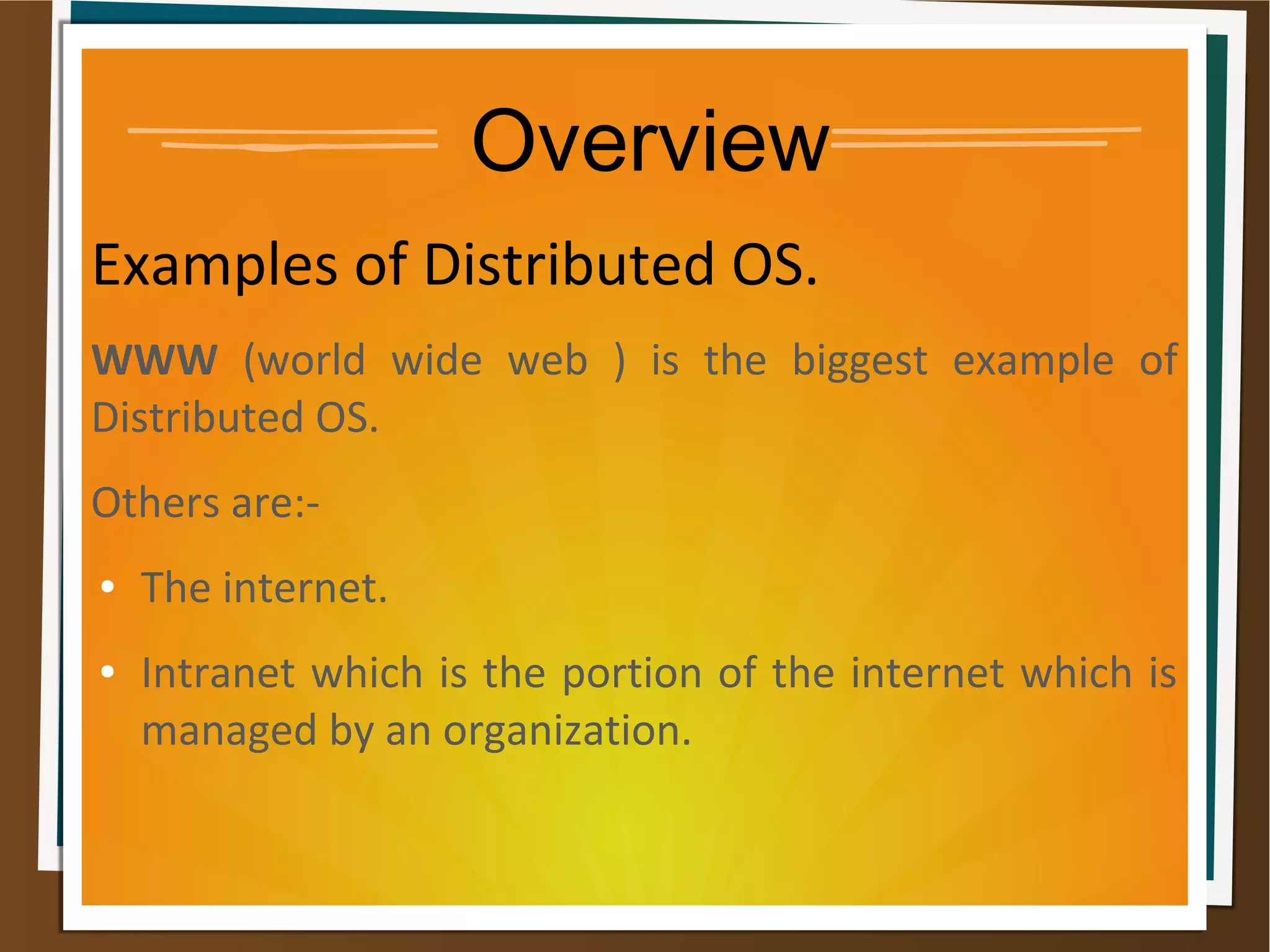 Distributed operating system(os) | ODP