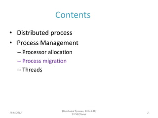 Distributed process and scheduling | PDF