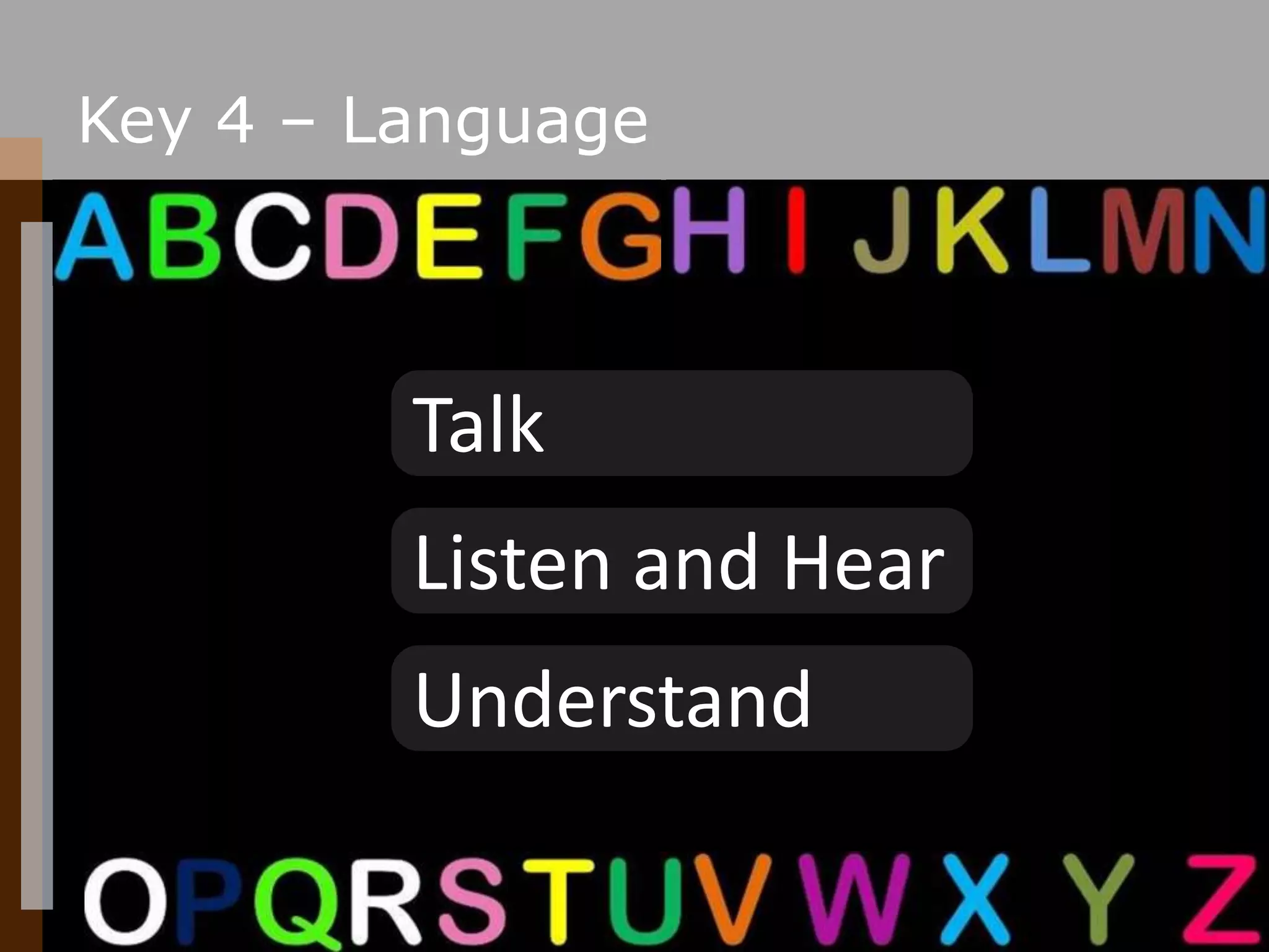 Key 4 – LanguageTalkListen and HearUnderstand
