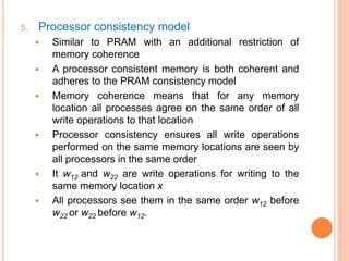 Processor Consistency Distributed shared memory ch 5 | PPTX