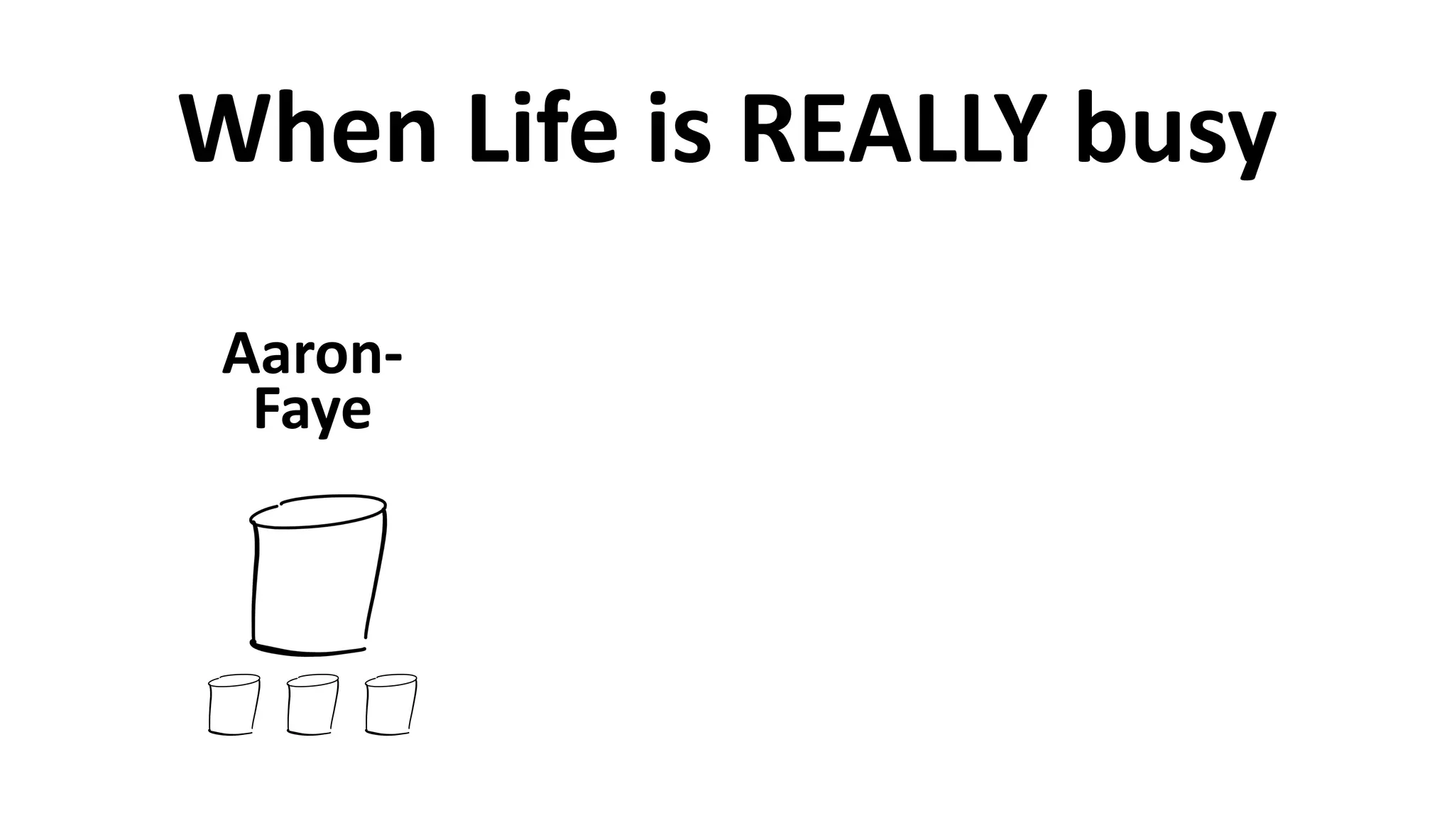 When	
  Life	
  is	
  REALLY	
  busy
Aaron-­‐	
  
Faye
 