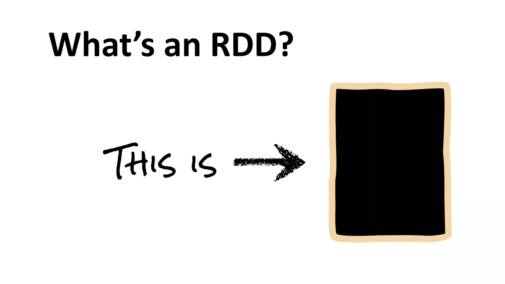What’s	
  an	
  RDD?
This is
 