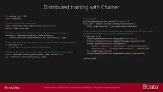 Mathew Salvaris (@msalvaris) – Ilia Karmanov (@ikdeepl) – Miguel Fierro (@miguelgfierro)
Distributed training with Chainer
 