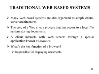 HTTP CachingClients often cache documentsChallenge: update of documentsIf-Modified-Since requests to checkHTTP 0.9/1.0 used just dateHTTP 1.1 has an opaque “entity tag” (could be a file signature, etc.) as wellWhen/how often should the original be checked for changes?Check every time?Check each session? Day? Etc?Use “Expires” headerIf no Expires, often use Last-Modified as estimate16