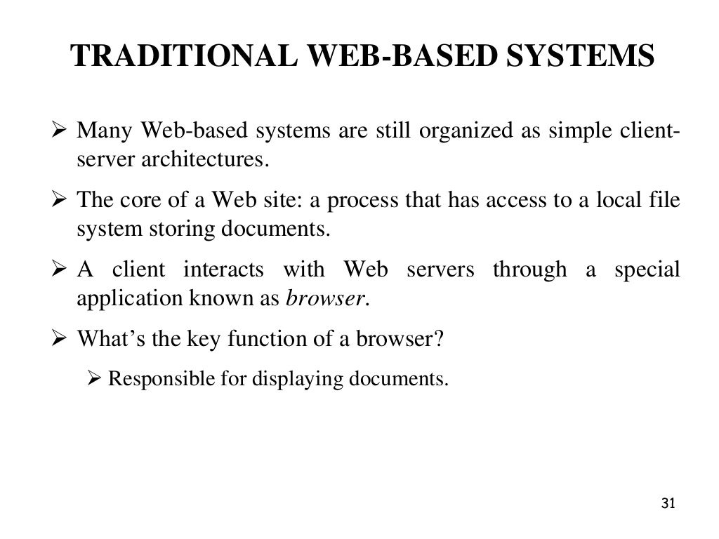 Distributed web based systems