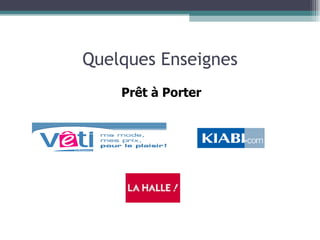 Quelques Enseignes Prêt à Porter 