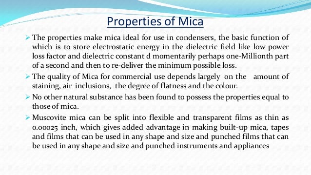 Distribution and states of mica in india
