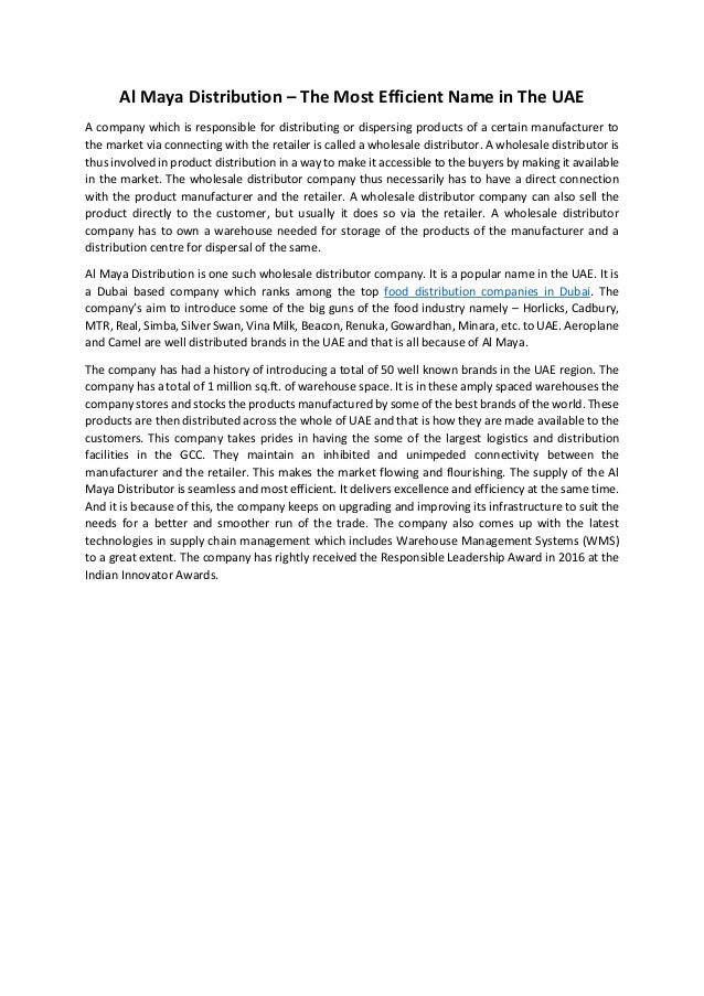 Distribution companies dubai