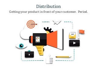 Distribution
Ge ing your product in front of your customer. Period.
 