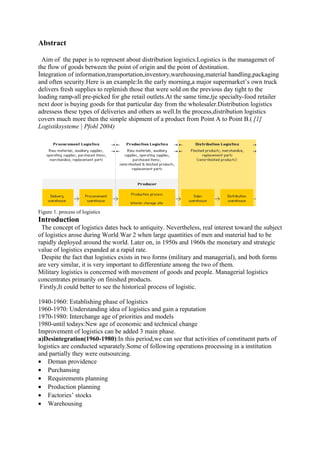 Distribution Process Abstract Distribution logistics | DOC