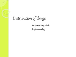Distribution of drugs
Dr Shinde Viraj Ashok
Jr1 pharmacology
 