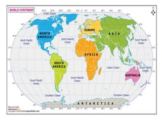 DISTRIBUTION OF OCEANS AND CONTINENTS pptx DISTRIBUTION OF OCEANS AND CONTINENTS pptx