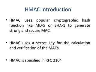 Distribution of public keys and hmac | PPT