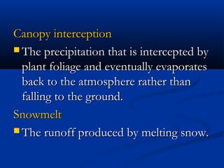 Interception In Geography Distribution of water resources | PPT