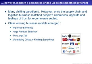 … however, modern e-commerce ended up being something different


   Many shifting paradigms. However, once the supply ch...