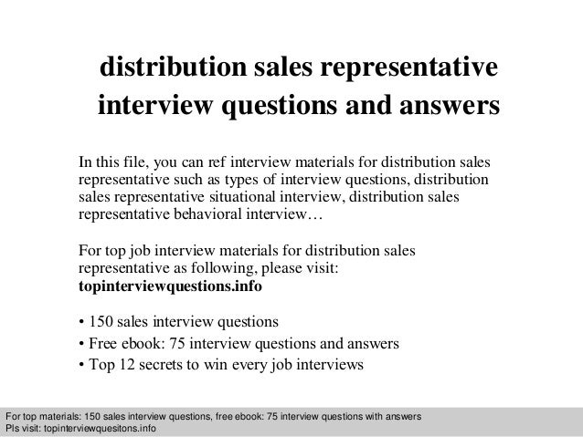 interview questions for a sales position