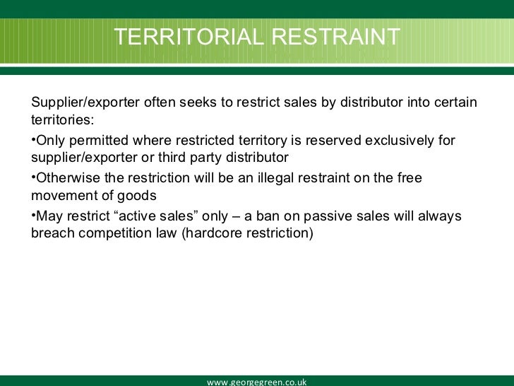 Exclusive territory agreement