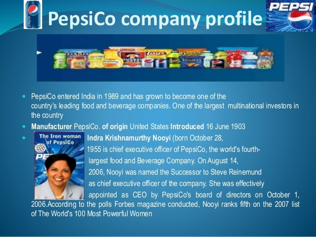 a strategic case study on pepsico