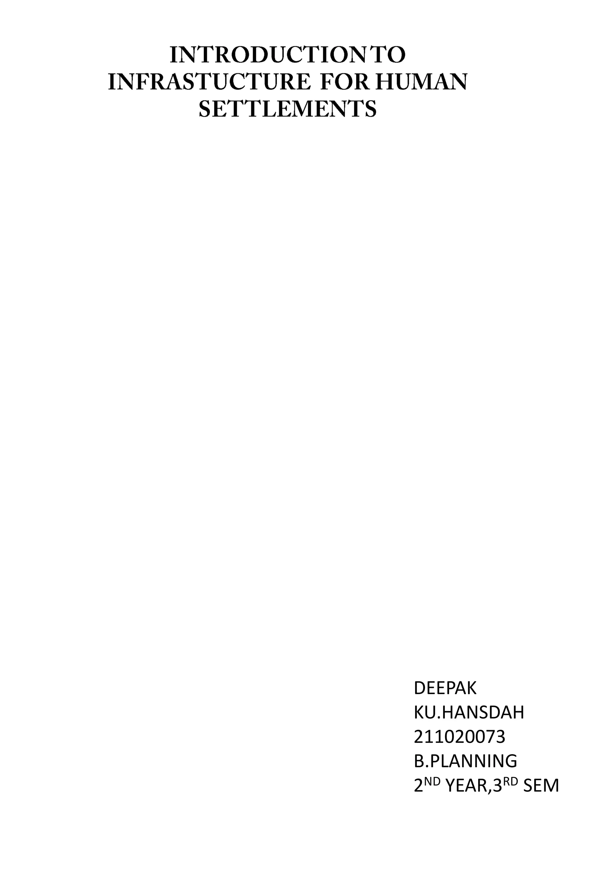 DEEPAK
KU.HANSDAH
211020073
B.PLANNING
2ND YEAR,3RD SEM
 